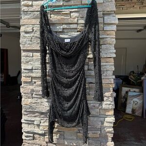 Elegant Black Sequin Dress